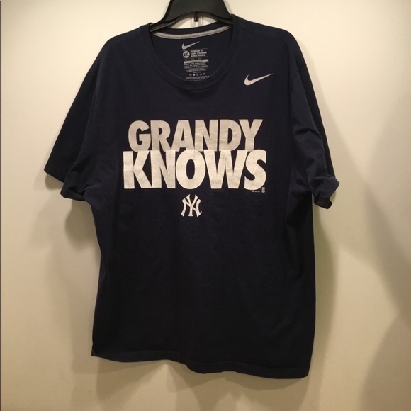 Nike GRANDY KNOWS NY Yankees T-shirt 2XL Navy - Picture 1 of 2